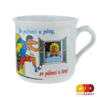 Hrnek "Do půlnoci u pěny, po půlnoci u ženy" 465 ml