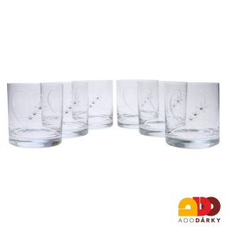 Sklenice na whisky Preciosa srdce 300 ml, 6 ks