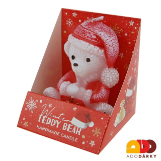 Svíčka medvídek v krabičce 8,5 cm