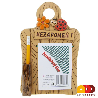 Blok nezapomeň s beruškou 22 cm