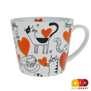 Hrnek kočky se srdíčky 0,61 l