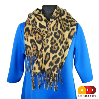 Teplá dámská šála levhart