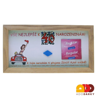 Rozbij sklo - Vše nejlepší ke čtyřicítce 27 x 14 cm