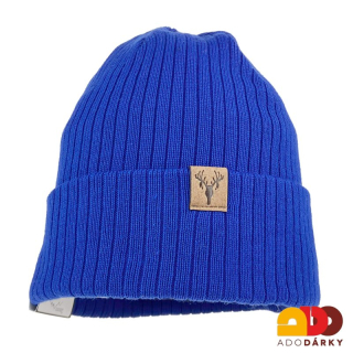 Pánská čepice jasně modrá vyšší lem