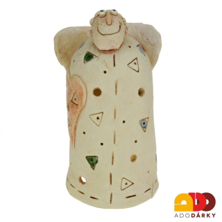 Keramický anděl se srdíčkem 19 cm