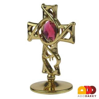 Křížek malý Swarovski 24K 6 cm