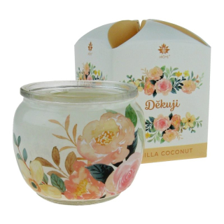 Svíčka ve skle DĚKUJI / Vanilla coconut