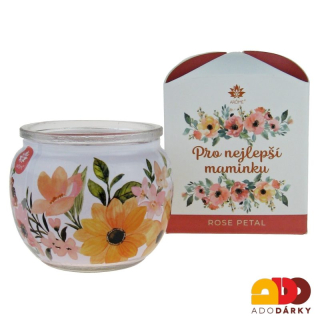 Svíčka ve skle PRO NEJMILEJŠÍ MAMINKU /Rose petal