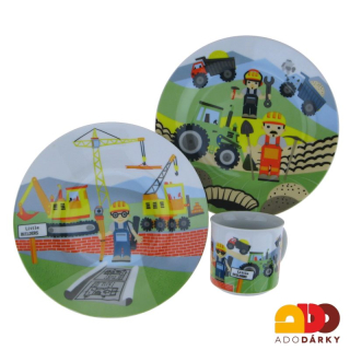 Dětská jídelní sada Stavitelé