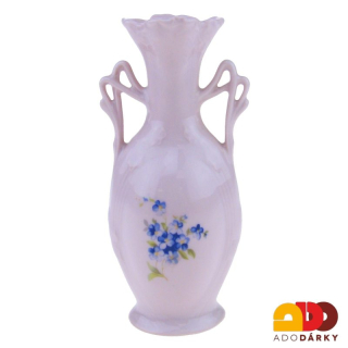 Amfora růžový porcelán pomněnky 13 cm