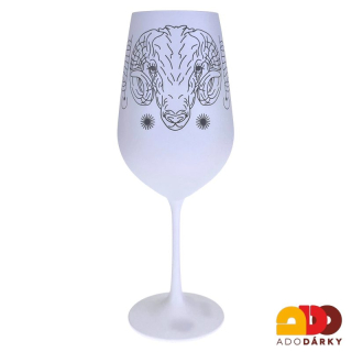Bílá číše na víno znamení Beran 0,55 l