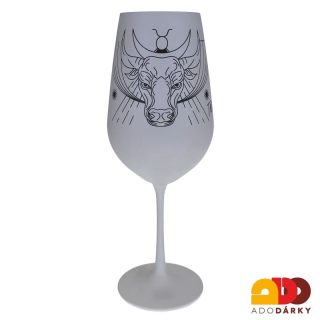 Bílá číše na víno znamení Býk 0,55 l