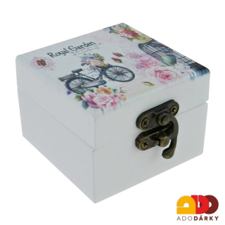 Šperkovnice dřevěná malá "Royal Garden" 6,5 x 6,5 x 5 cm