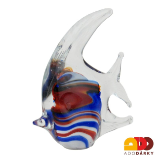 Skleněné těžítko ryba 14,5 cm