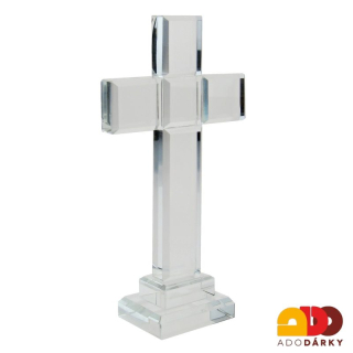 Skleněný kříž 20 cm