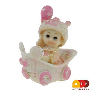 Figurka miminka - holka v kočárku 7,5 cm