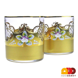 Sada dvou sklenic zdobených zlatem a smaltem 250 ml