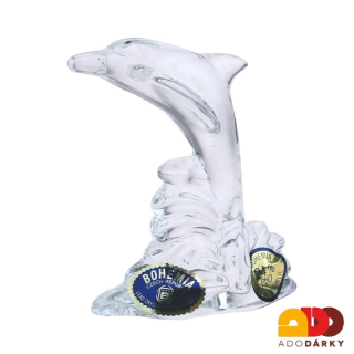 Skleněný delfín Bohemia crystal 7 cm