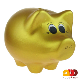 Pokladnička prasátko střední zlaté 24 cm