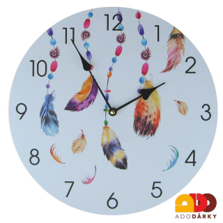 Dřevěné hodiny "Pírka" Ø 33 cm