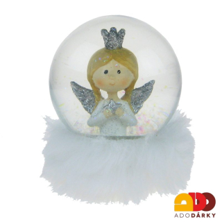 Chlupaté sněžítko bílé s andělem s hvězdou 10 cm