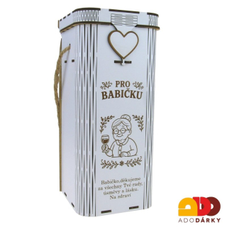 Dárkový obal na láhev "Pro babičku" 29 cm