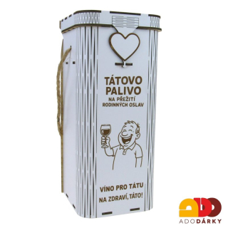 Dárkový obal na láhev "Tátovo palivo" na přežití rodinných oslav 29 cm