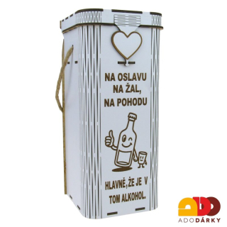 Dárkový obal na láhev "Na oslavu, na žal, na pohodu" 29 cm