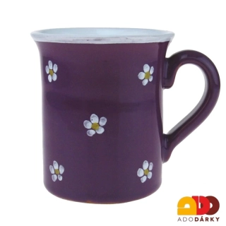 Hrnek rovný s malými kytičkami fialový 0,35l