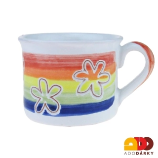 Hrnek rovný duhový s květy 0,35l