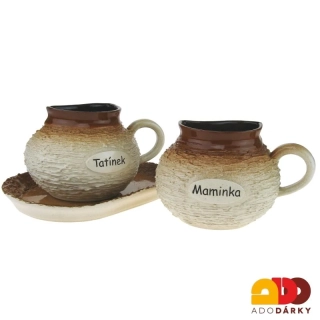 Dva hrnky na tácku "Maminka a tatínek"  400ml
