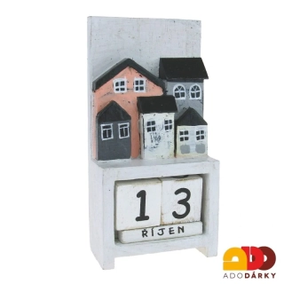 Věčný kalendář s domečky 18,5 cm