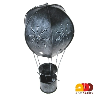 Kovový horkovzdušný balon svícen 65 cm