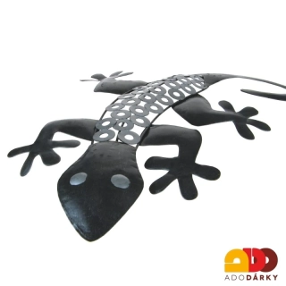 Plechová dekorace Ještěrka tmavá 48 cm