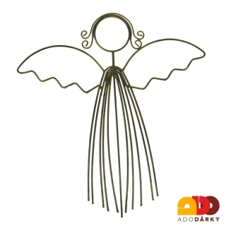 Andílek z drátů zlatý - závěs 25 cm