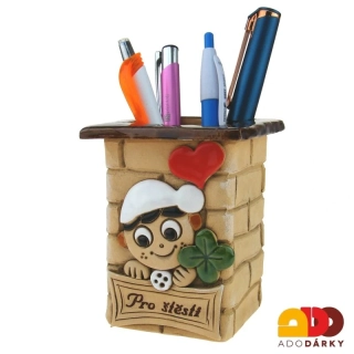 Tužkovník s kominíkem "Pro štěstí" s tmavě hnědým okrajem