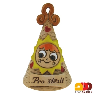 Zvonek se sluníčkem, světle hnědé ouško 10 cm