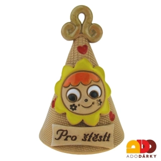 Zvonek se sluníčkem, béžové ouško 10 cm