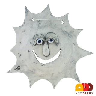 Sluníčko šedé s velkými paprsky 21 cm