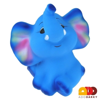 Pokladnička slon střední modro-duhový 26 cm
