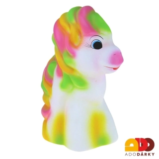 Pokladnička Poník bílo-duhový 31 cm