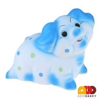 Pokladnička prase obrovské modré s barevnými puntíky 28 cm