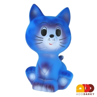 Pokladnička kočka sedící modro-fialová 29 cm