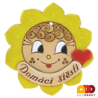Sluníčko "Domácí štěstí" se srdíčkem  14 cm