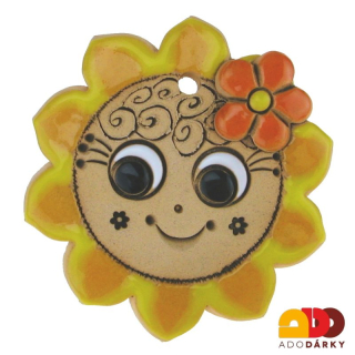 Sluníčko s oranžovou kytičkou 7,5 cm