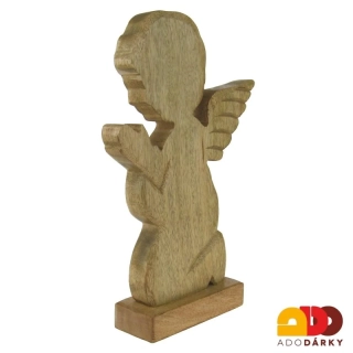 Silueta modlícího se dřevěného anděla 28 cm