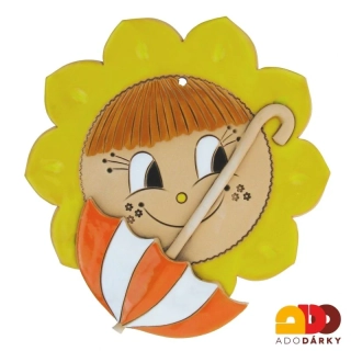 Sluníčko s oranžovým deštníkem 17 cm