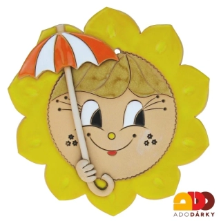 Sluníčko s oranžovým paraplíčkem 17 cm
