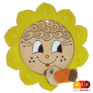 Sluníčko s oranžovohnědým ptáčkem 17 cm