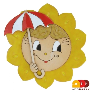 Slunce velké s červeným paraplíčkem 21 cm